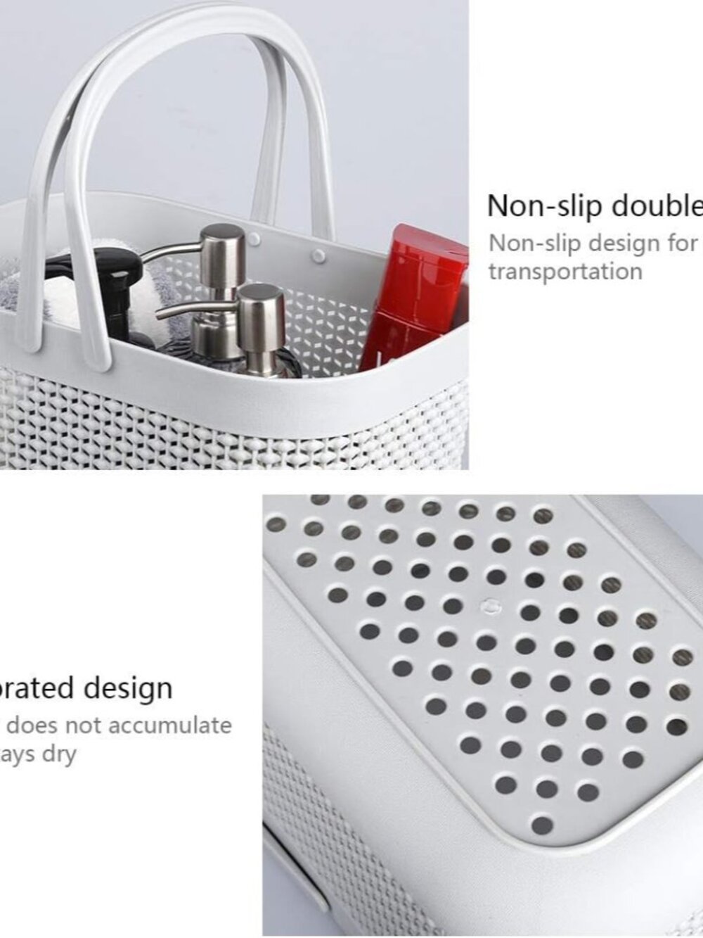 Plastic Organizer Storage Baskets with Handles, Shower Caddy Bins Organizer for - Picture 7 of 7